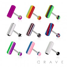 PILL SHAPE 316L SURGICAL STEEL TONGUE BARBELL